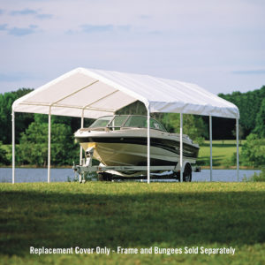ShelterLogic - 12x20 White Canopy Replacement Cover, Fits 2" Frame