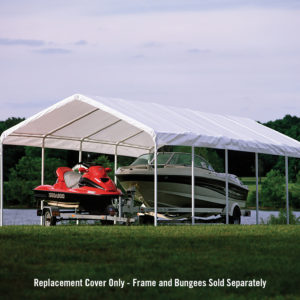 ShelterLogic - 12x30 White Canopy Replacement Cover, Fits 2" Frame