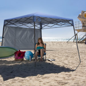 Quik Shade - QS GO HYBRID 7x7 SLANT LEG CANOPY, REGATTA BLUE COVER, GRAPHITE METALLIC FRAME