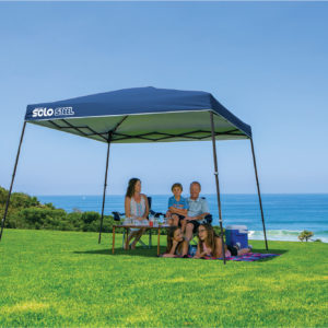 Quik Shade - QS SOLO72 11x11 SLANT LEG CANOPY, MIDNIGHT BLUE COVER, GRAY FRAME