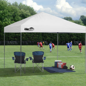 Quik Shade - QS EX100 ONE PUSH 10x10 STRAIGHT LEG CANOPY, WHITE COVER, GRAY FRAME