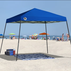 Quik Shade - QS ST64 10x10 SLANT LEG CANOPY, BLUE COVER, BLACK FRAME