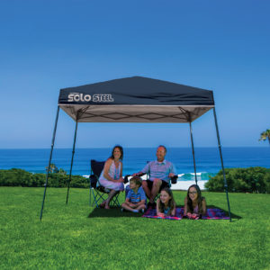 Quik Shade - QS SOLO50 9x9 SLANT LEG CANOPY, MIDNIGHT BLUE COVER, GRAY FRAME