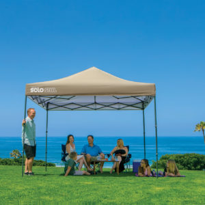 Quik Shade - QS SOLO100 10x10 STRAIGHT LEG CANOPY, KHAKI COVER, GRAY FRAME