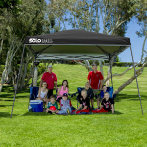 Quik Shade - QS SOLO90 11x11 SLANT LEG CANOPY, BLACK COVER, GRAY FRAME