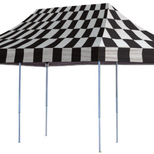 ShelterLogic - 10x20 ST Pop-up Canopy, Checkered Flag Cover, Black Roller Bag