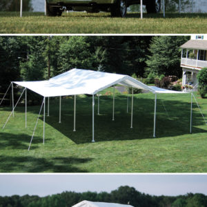 ShelterLogic - 10'x20' Canopy, 1-3/8" 8-Leg Frame, White Cover, Enclosure & Extension Kits