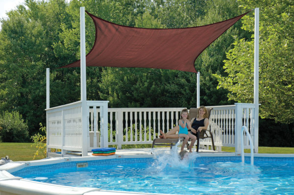 ShelterLogic - 12 ft. / 3,7 m Square Shade Sail - Terracotta 230 gsm - Image 3