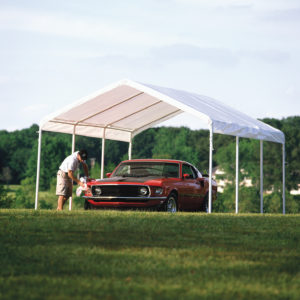 ShelterLogic - 12x20 Canopy, 2" 8-Leg Frame, White Cover
