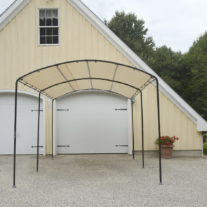 ShelterLogic - 9'x16'/2,7 x 4,9m Monarc Canopy, 1 3/8'' Steel Black Frame, Sandstone Cover
