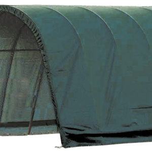 ShelterLogic - 12x20x10 Round Style Run-In Shelter, Green Cover