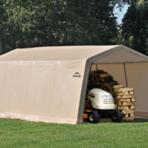 ShelterLogic - 10X20 Auto Shelter, 1-3/8" 5-Rib Peak Style Frame, Sandstone Cover