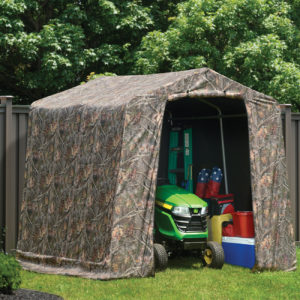 ShelterLogic - 8x8x8 Peak Style Storage Shed, 1-3/8" Frame, Camouflage Cover