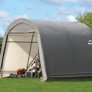 ShelterLogic - 10x10x8 ft. / 3x3x2,4 m Round Style Storage Shed, Grey Cover