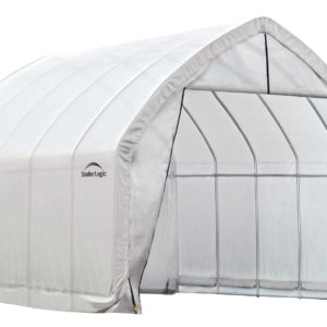 ShelterLogic - 13x20x12ft/ 4x6,1x3,7m Heavy Duty Greenhouse (6) Rib High Arch Style All Steel Frame; (1) Translucent PE Cover; (2) Double Zippered Doors with Screened Vents