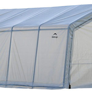 ShelterLogic - 12x20x8 / 3,7x6,1x2,4 m (6) Rib Peak Style Powder Coated 1-5/8" Frame; Translucent Cover w/Side Vents; (2) 2-Zipper Door w/Screened Windows