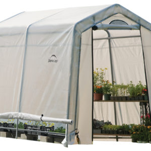 ShelterLogic - 6x8x6ft.,6in. / 1,8x2,4x2 m (3) Rib Peak Style Grow It Greenhouse-in-a-Box; Translucent Cover w/Side Vents; (1) 2-Zipper Door w/Screened Window; (1) Back Panel w/Screened Window