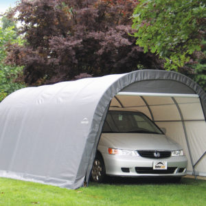 ShelterLogic - 12x20x8 Round Style Shelter, Grey Cover