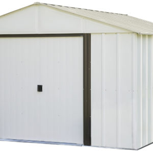 Arrow - Arlington, 10x12, Electro Galvanized Steel, Coffee / Eggshell, High Gable, 62" Wall Height, Sliding Doors