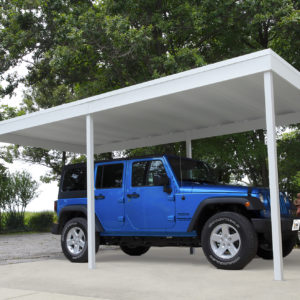 Arrow - Freestanding Carport/Patio Cover, 10x20, Hot Dipped Galvanized Steel with Vinyl Coating, Eggshell Finish, Flat Roof