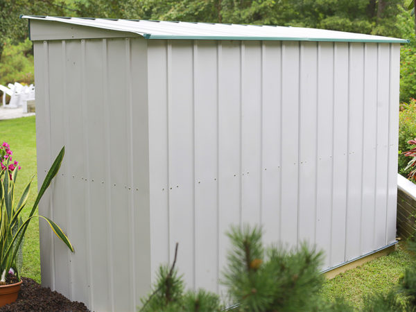 Arrow - Euro-Lite™, 10x4, Hot Dipped Galvanized Steel, Meadow Green / Eggshell, Pent Gable, 71.3" Wall Height, Swing Doors - Image 2