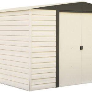 Arrow - Vinyl Dallas, 10x12 , Vinyl Coated Steel, Coffee / Almond, Low Gable, 71.3" Wall Height, Sliding Doors