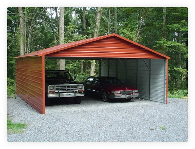 Boxed eave horizontal carport with gable end