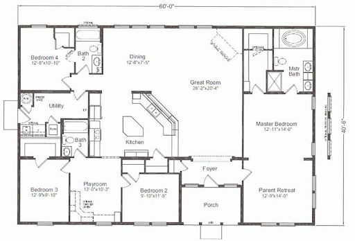 40 X 60 Metal Building Floor Plans