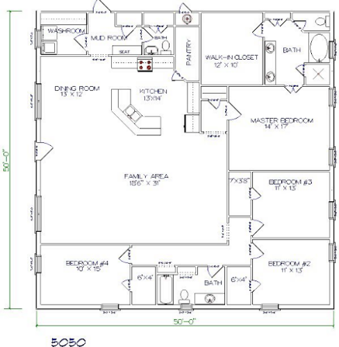 50 X 50 Metal Building With Living Quarters Plans