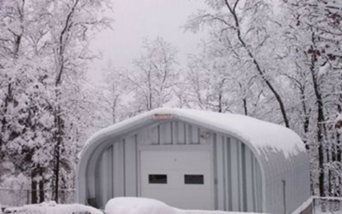 A carport covered by snow