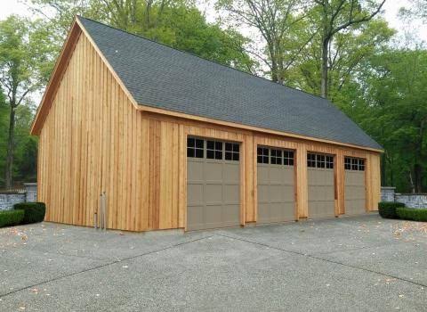 Four Car Wooden Garages