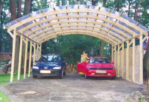 Rounded Roof Wood Carports