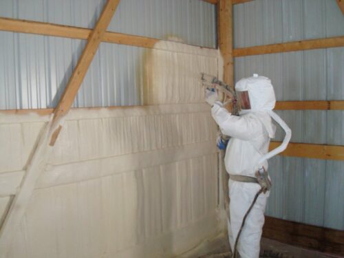 Spray Foam Insulation​ in metal carport house