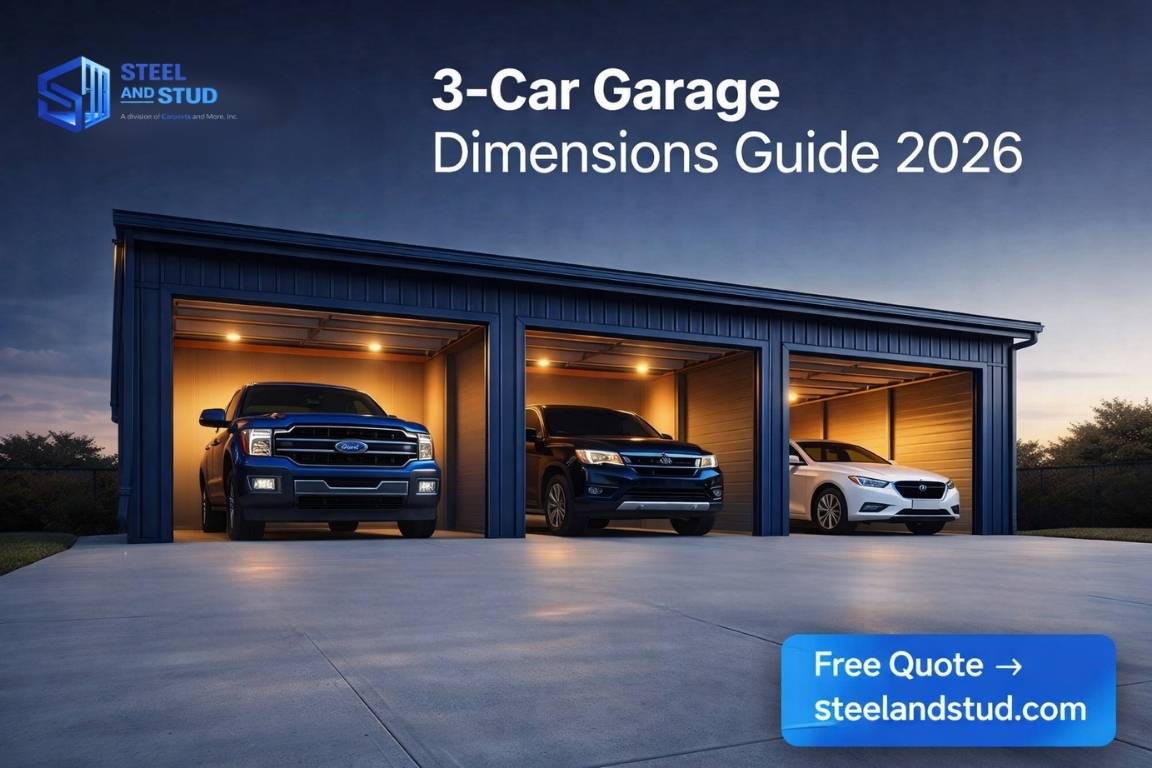 Standard 3-car garage dimensions