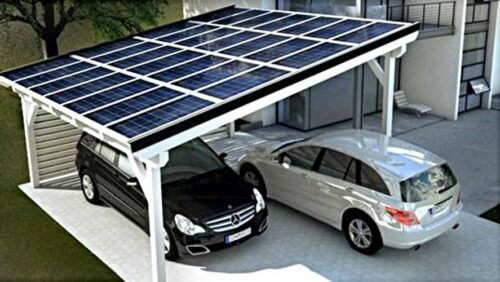 Solar Metal Carport from Steel and Stud