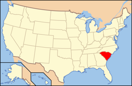 South Carolinia on map