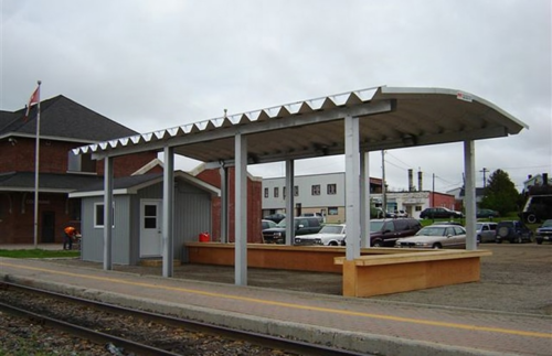 a metal carport installed in a urban area