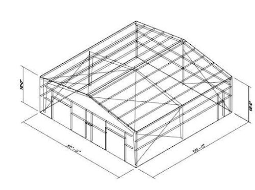 50X50 storage metal building