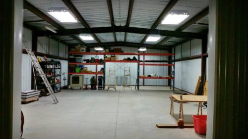 metal 2 car garage use as workshop