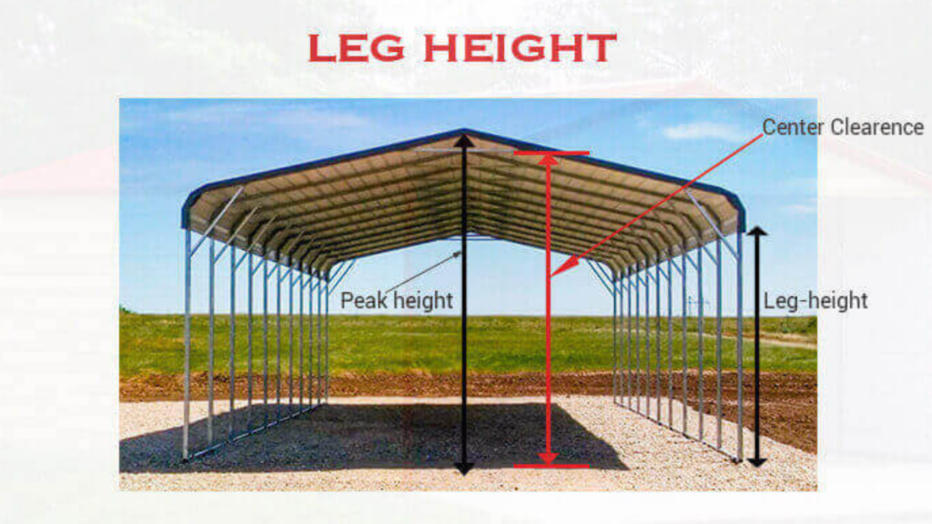 metal building leg height
