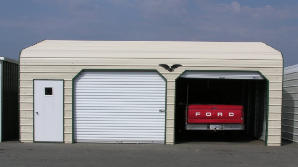 metal 2 car garage