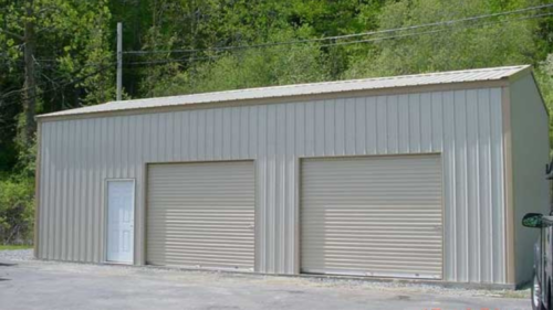 metal two car garage