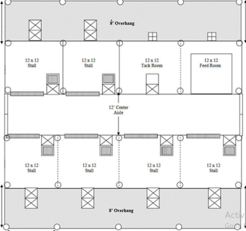 25x30 barn floor plan for animals and livestock In farm lands