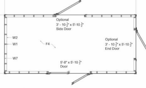 Simple classic 25 x 30 shed floor plan with clear span area