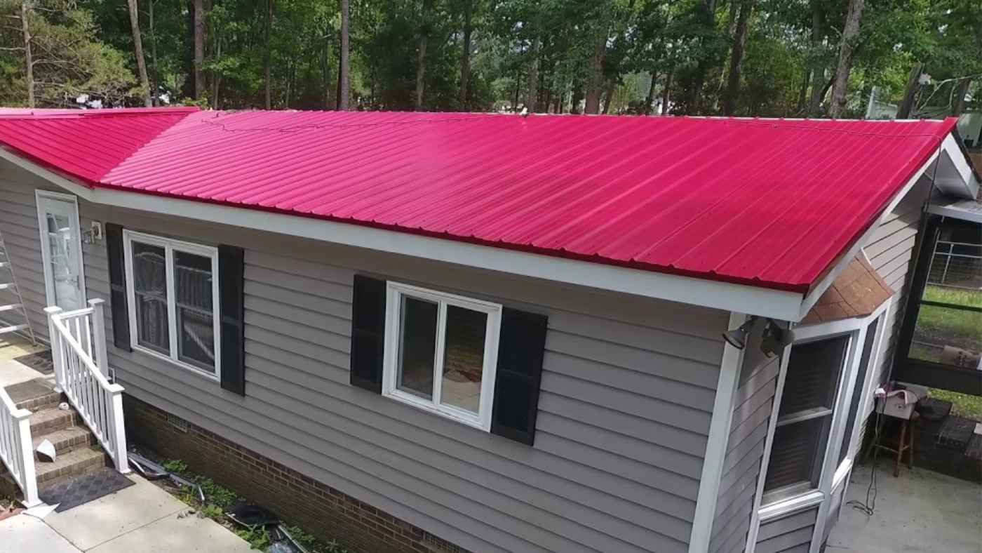 Red Metal Roof House Color Combinations Steel & Stud