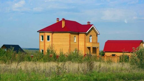 Yellow Brick House With Red Roof