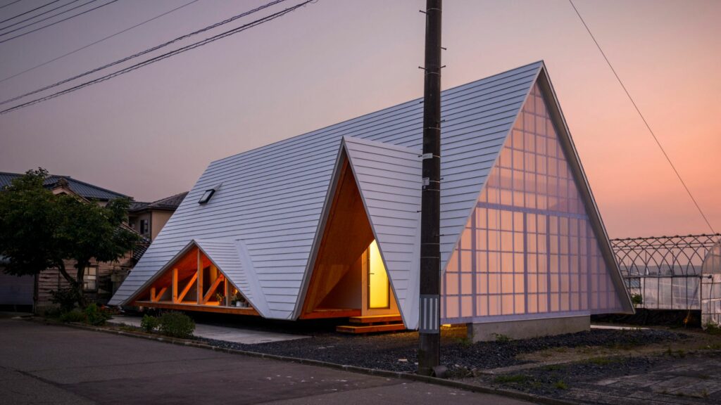 Low-rise buildings with sloped roofs