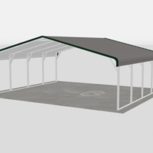 Standard Metal Carports - 24 x 20 x 6 (Regular Roof)
