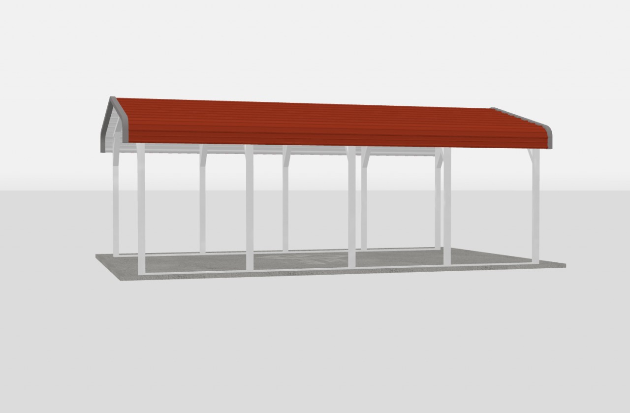 Standard Metal Carports - 12 x 20 x 6 (Regular Roof) - Image 4