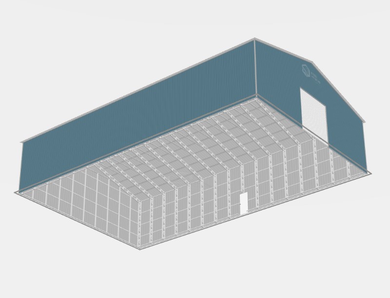 Deluxe Commercial Metal Buildings - 50 x 80 x 16